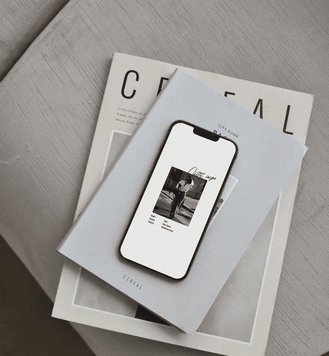 Portfolio preview on a mobile phone